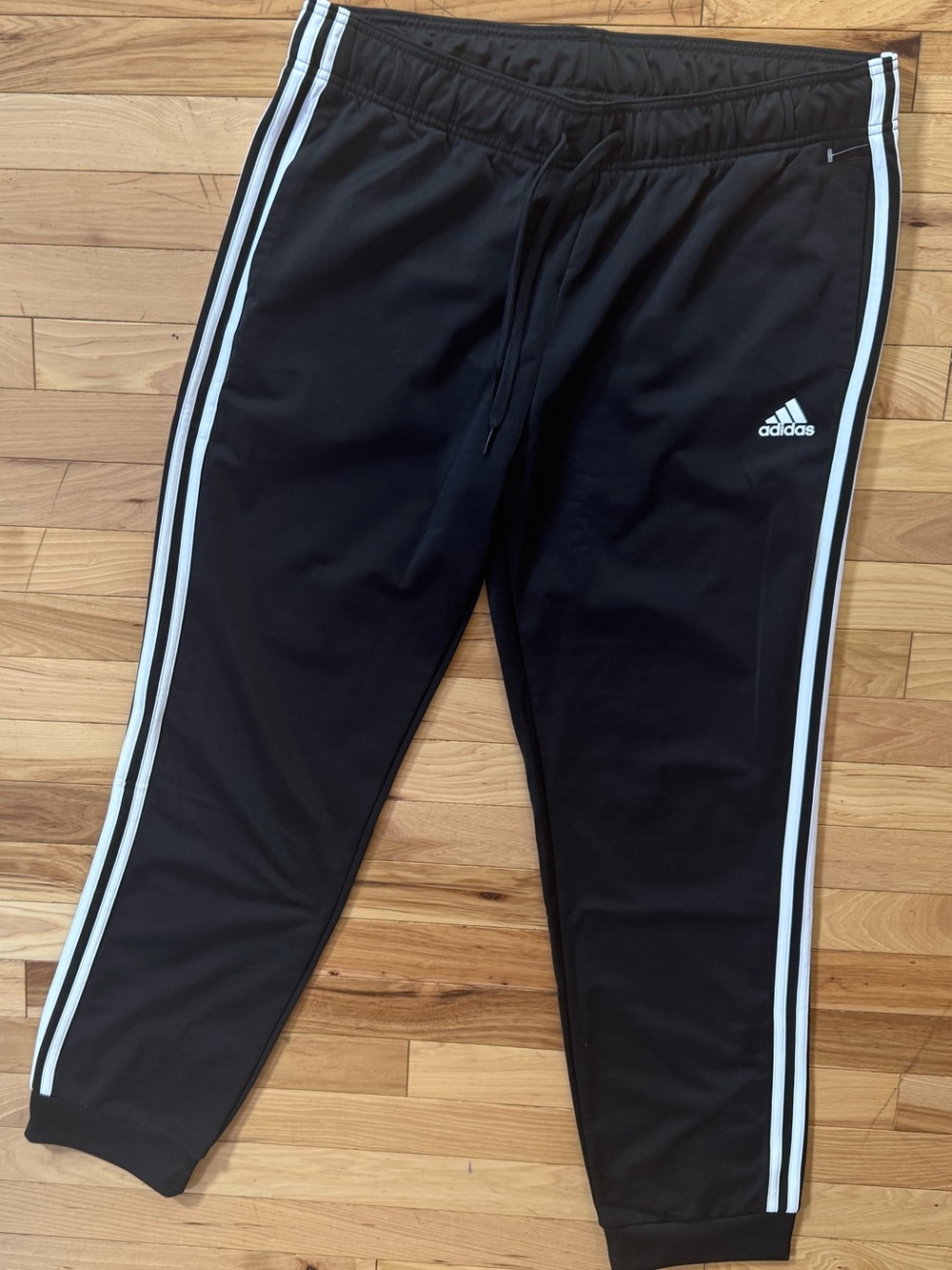 adidas Black Joggers with White Side Stripes and Logo